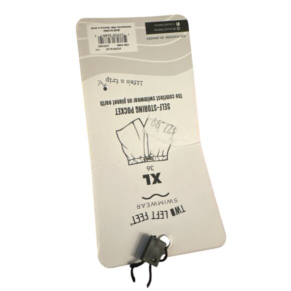 NWT Men XL 36 Two Left Feet Swimwear Self Storing Surf Trunks Long Board Babes - Picture 3 of 4